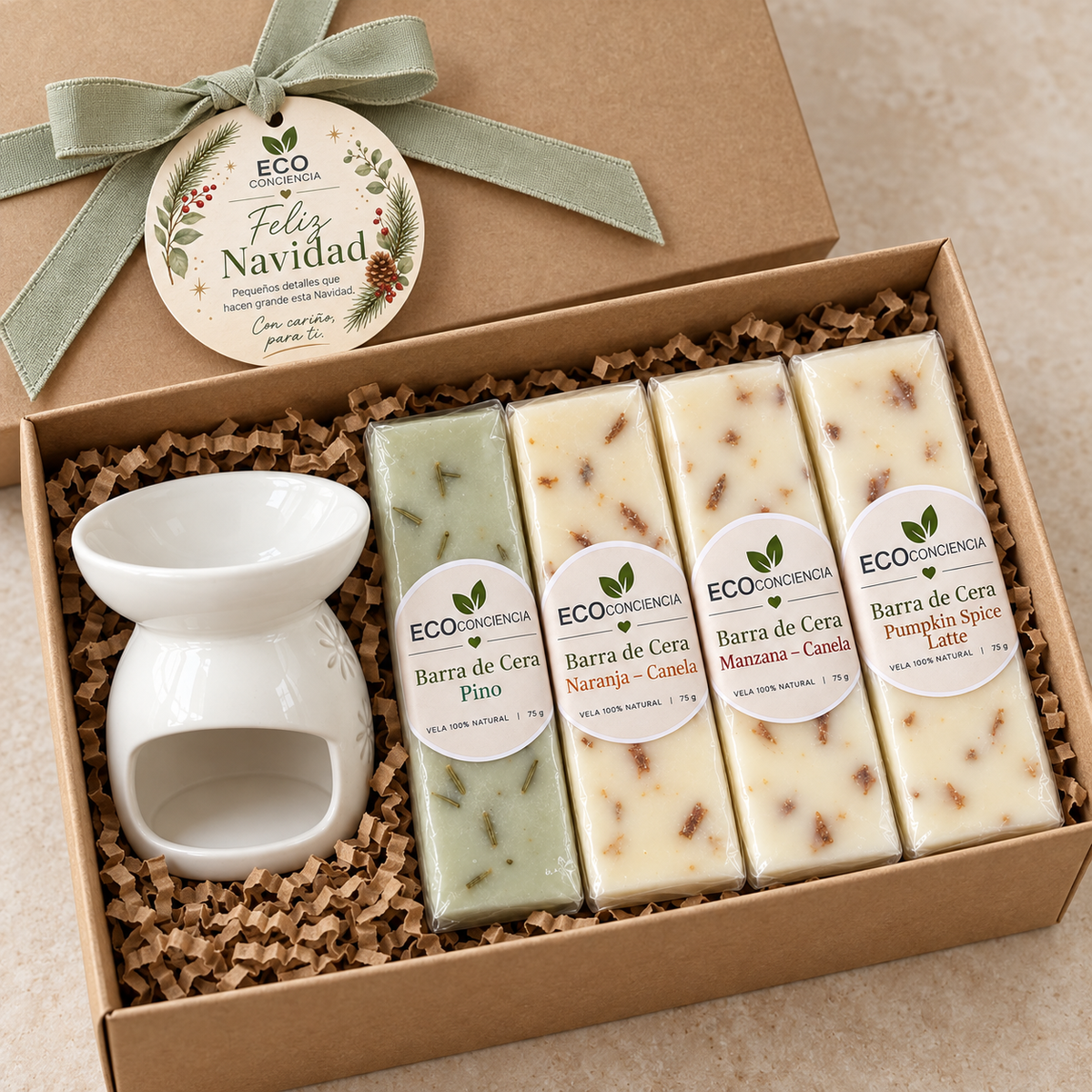 Kit Regalo Wax Melt con Hornito Blanco Eco Conciencia