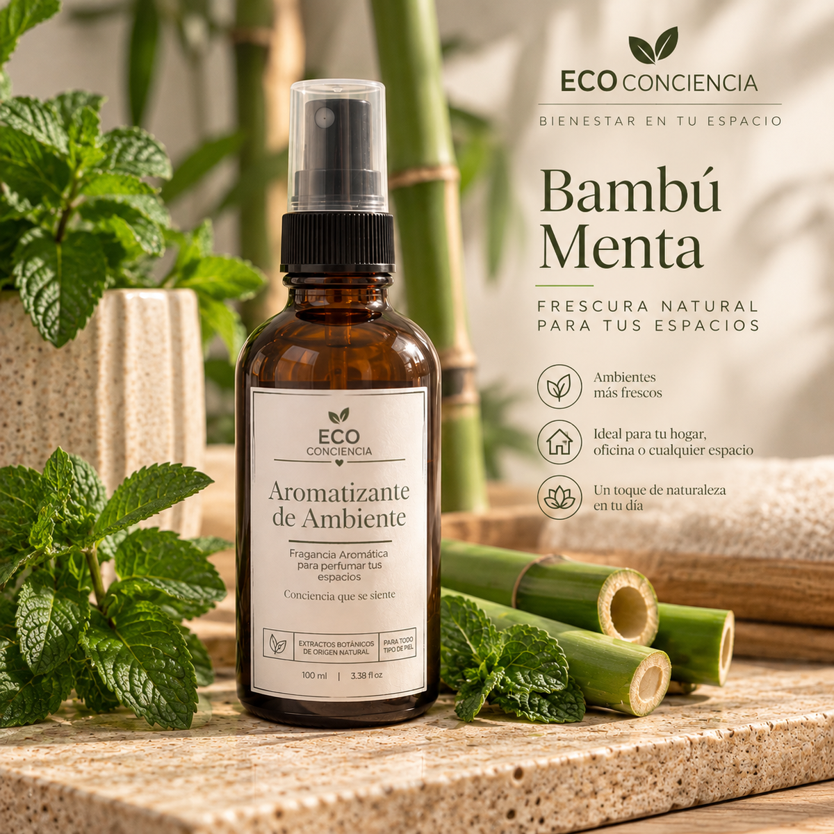 Aromatizante Eco Conciencia Bambú Menta