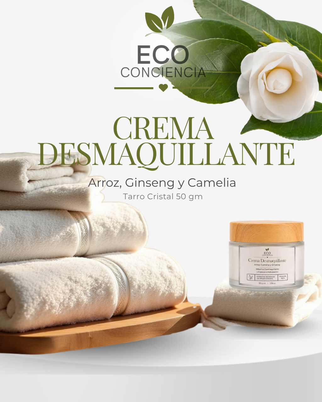 Crema Desmaquillante Estilo K-Beauty | Arroz, Ginseng y Camelia