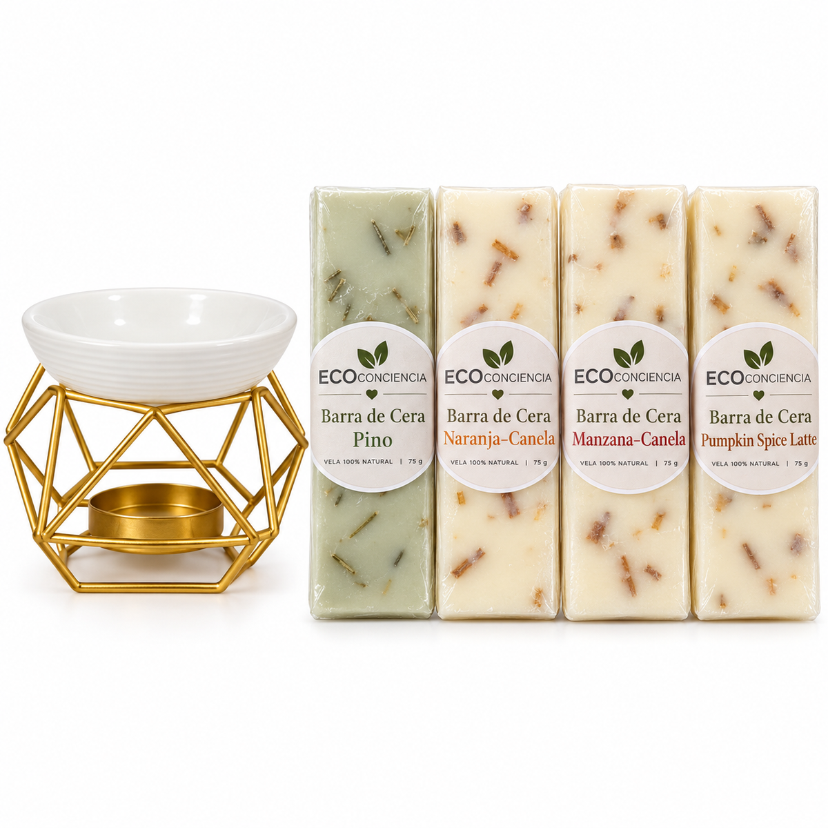 Kit Regalo Wax Melt con Hornito Dorado Eco Conciencia