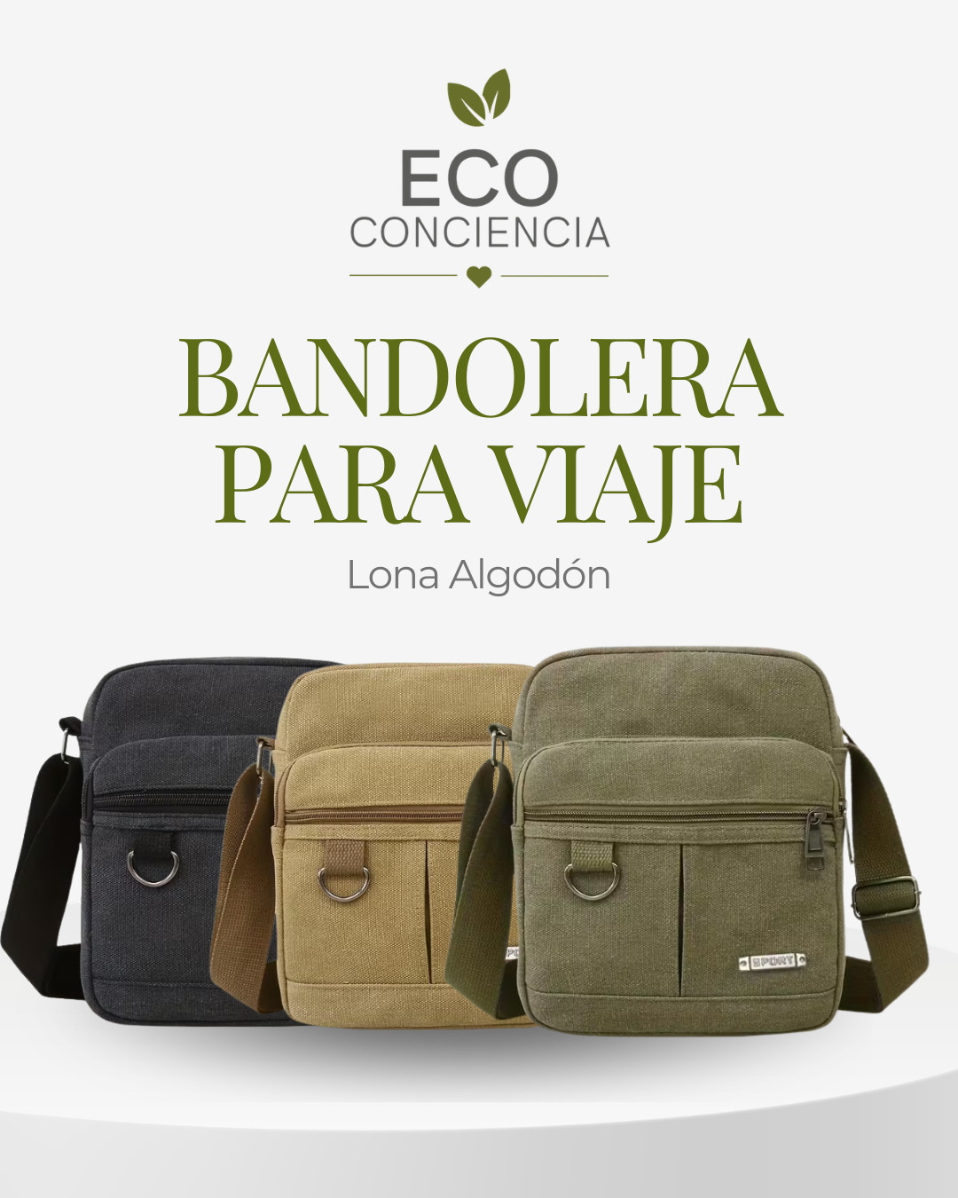 Bandolera de Viaje Lona de Algodón