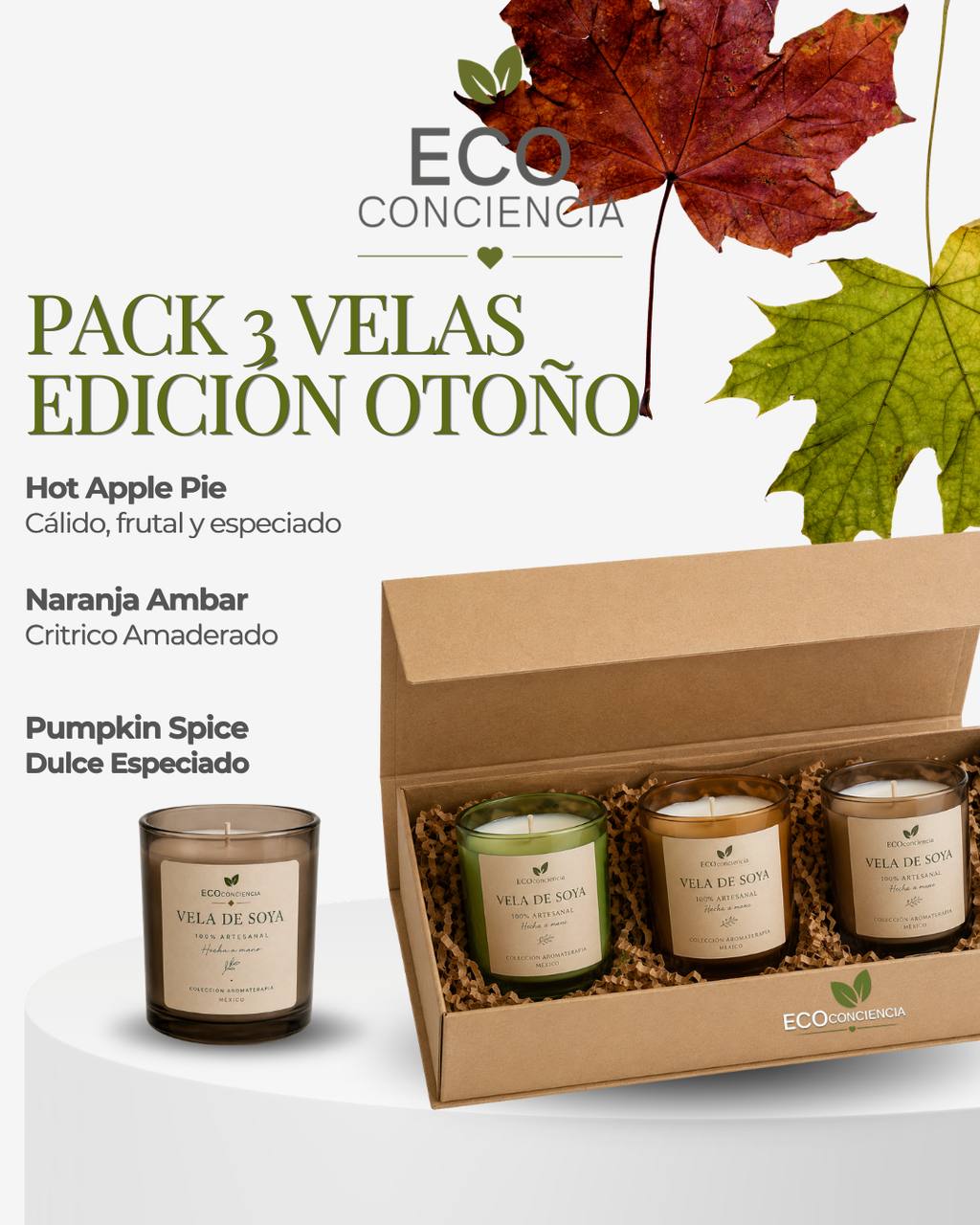 Colección 3 Velas Aromáticas de Regalo