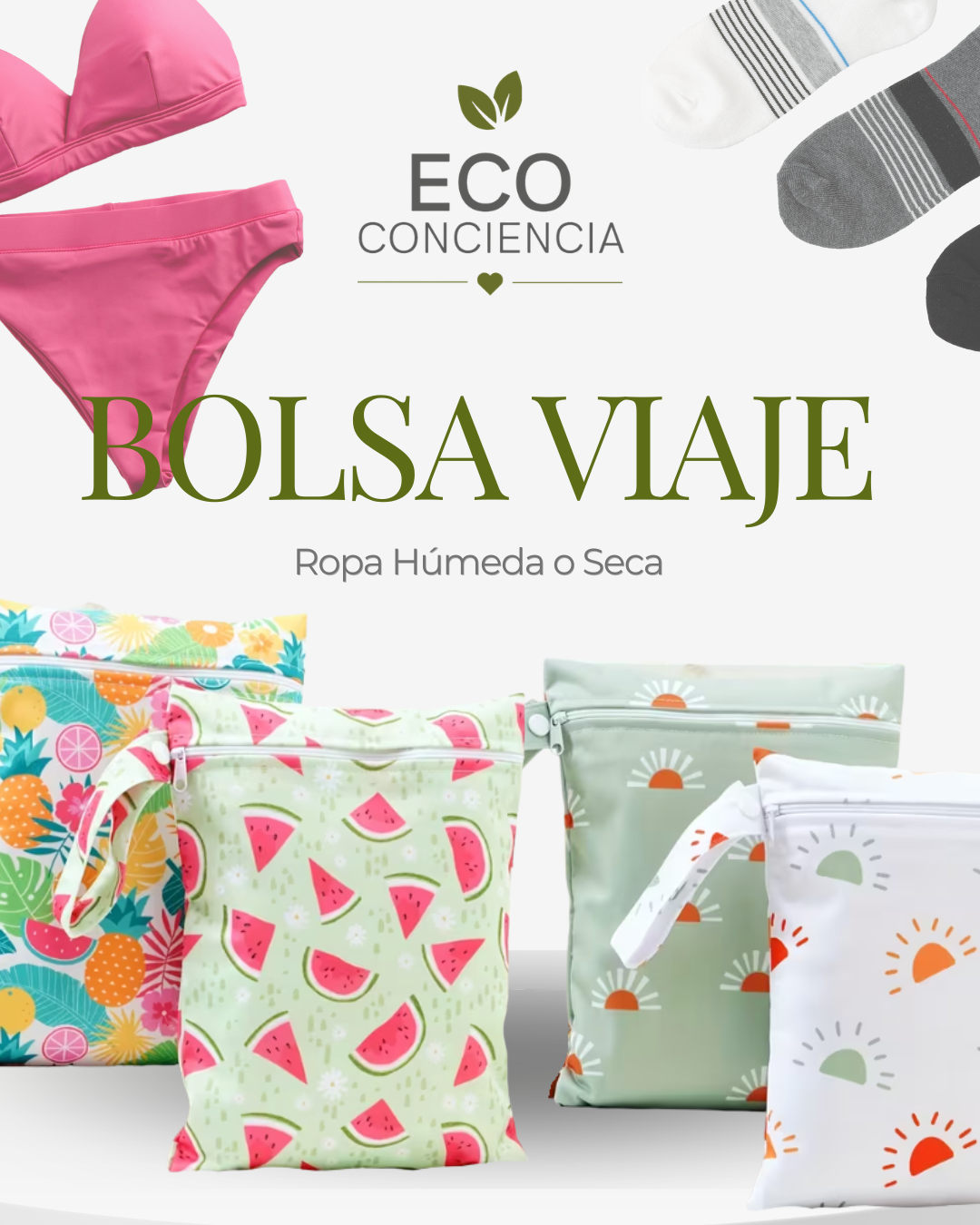 Juego 2 Bolsas Viaje para Ropa Húmeda o Seca