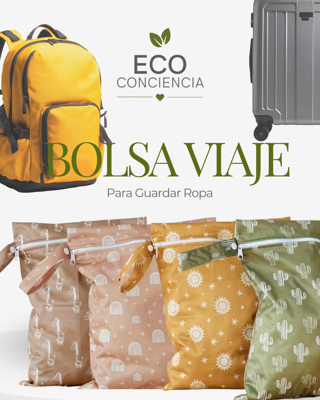 Juego 2 Bolsas Viaje para Ropa Húmeda o Seca