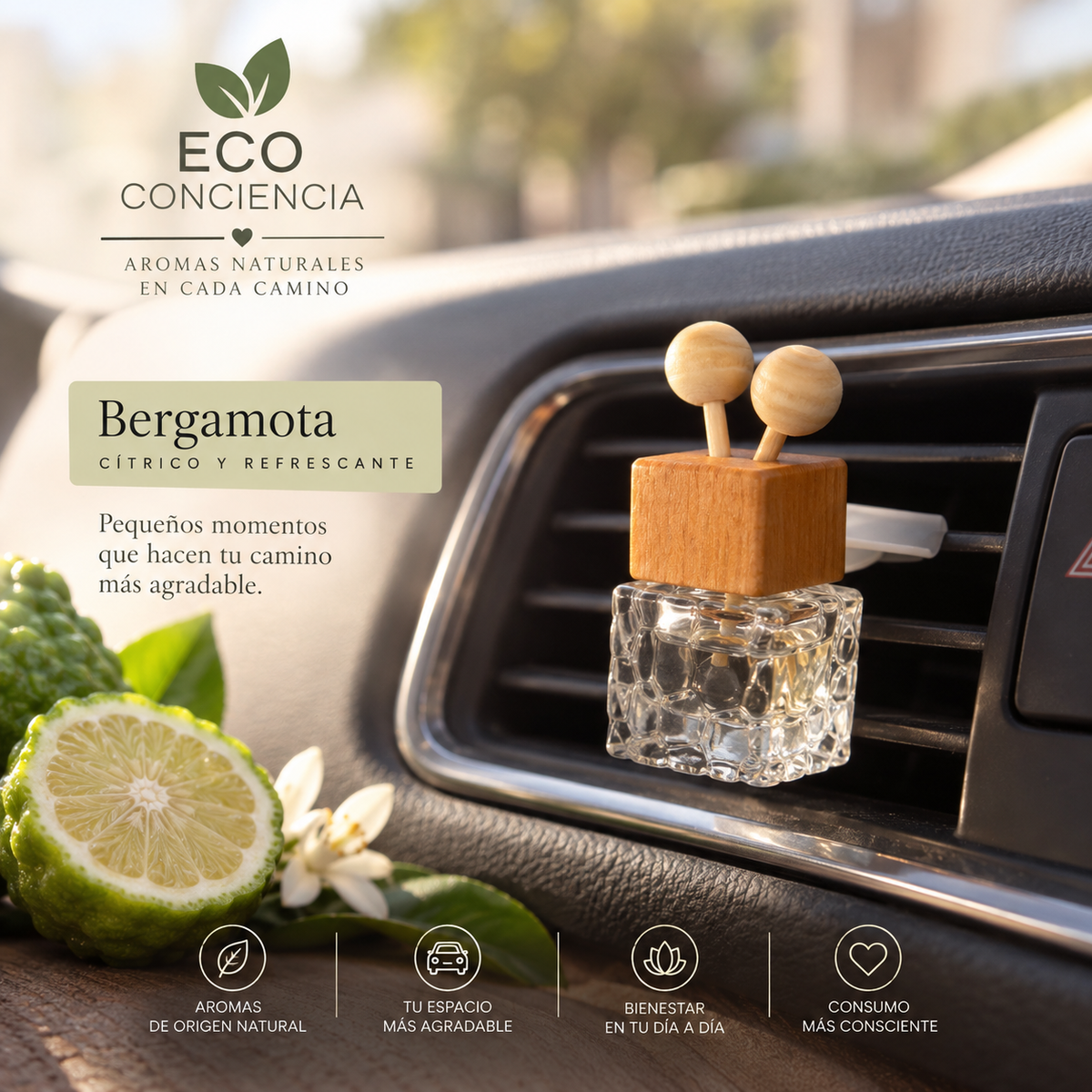 Difusor Aromático para Coche Bergamota