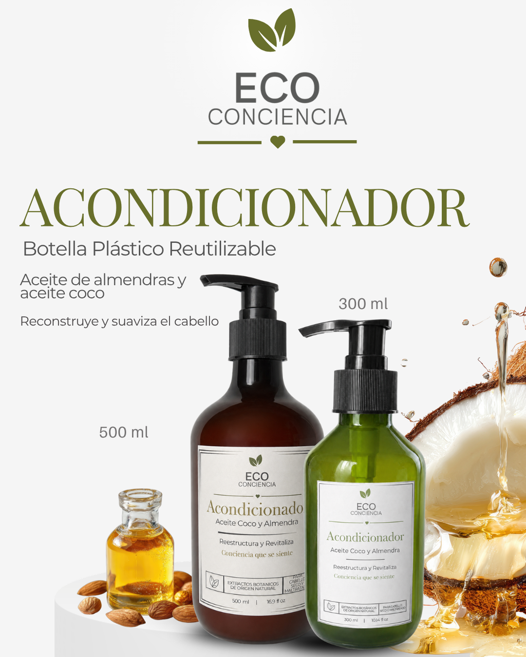 Acondicionador Reestructurante Aceite Coco y Almendra