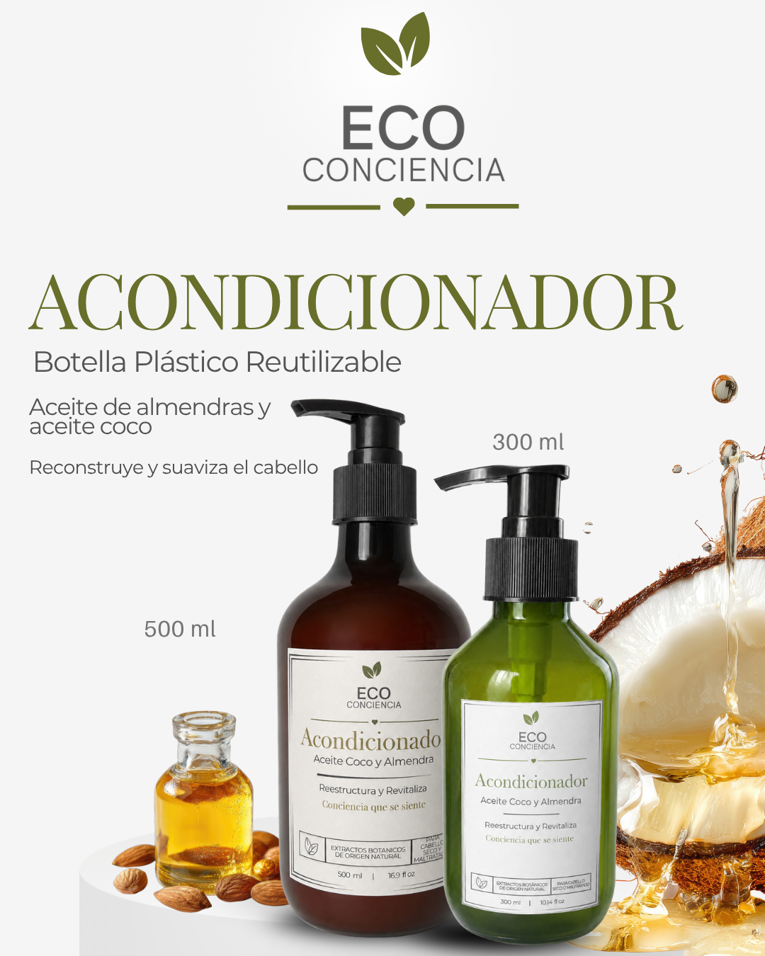 Acondicionador Reestructurante Aceite Coco y Almendra